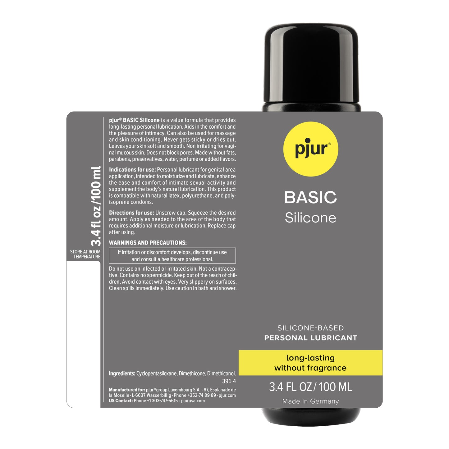 Pjur Basic Silicone - 3.4 Fl. Oz. 100ml